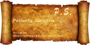 Pethely Sarolta névjegykártya